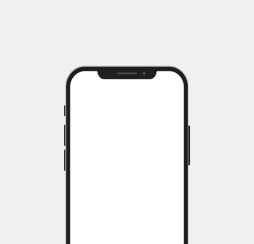 modello realistico di mockup in bianco per smartphone con tacca per social media post pubblicità promozione annuncio vetrina business office isolato dispositivo moderno vettore