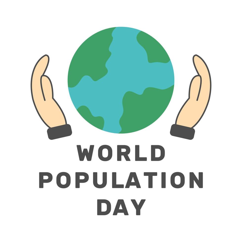 concetto di giornata mondiale della popolazione in stile cartone animato minimo vettore