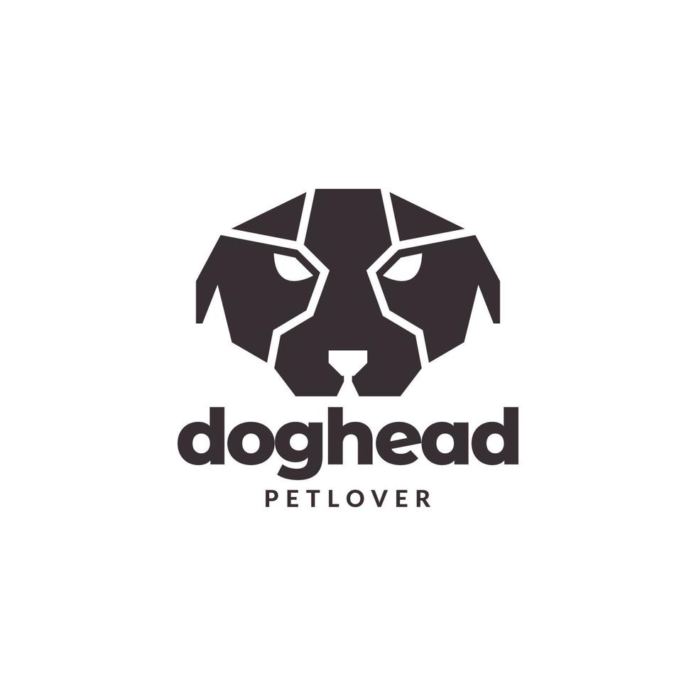 testa nera cane minimal logo design grafico vettoriale simbolo icona illustrazione idea creativa