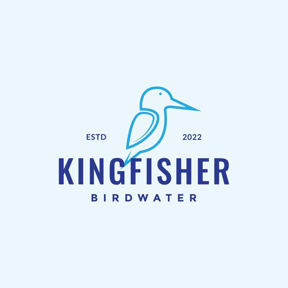 linea bird kingfisher logo minimale disegno vettoriale simbolo grafico icona illustrazione idea creativa