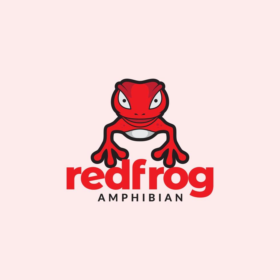 rana rossa salta logo colorato design grafico vettoriale simbolo icona illustrazione idea creativa