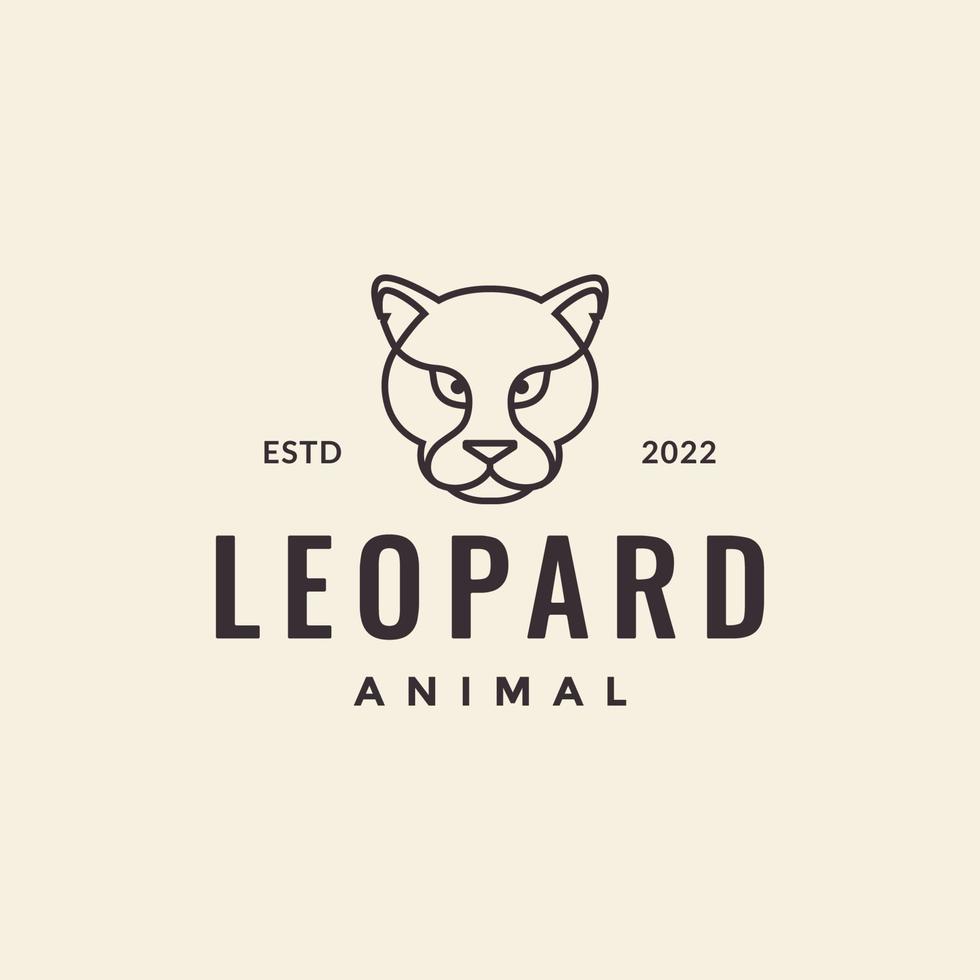 linea di testa minimal leopardo hipster logo design grafico vettoriale simbolo icona illustrazione idea creativa