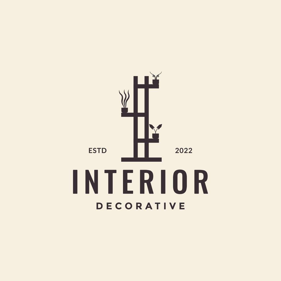 terrazza casa pianta stand decorativo logo design vettore grafico simbolo icona illustrazione idea creativa