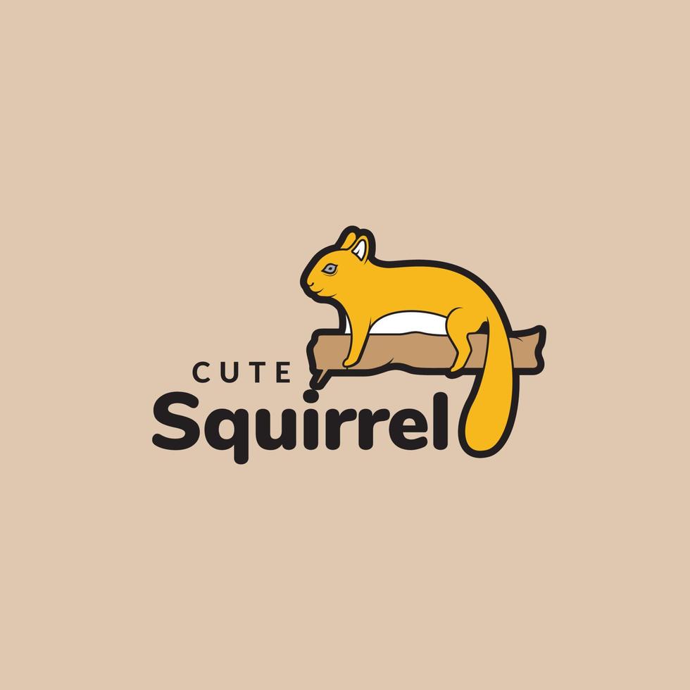 scoiattolo colorato con ramo logo design vettore grafico simbolo icona illustrazione idea creativa