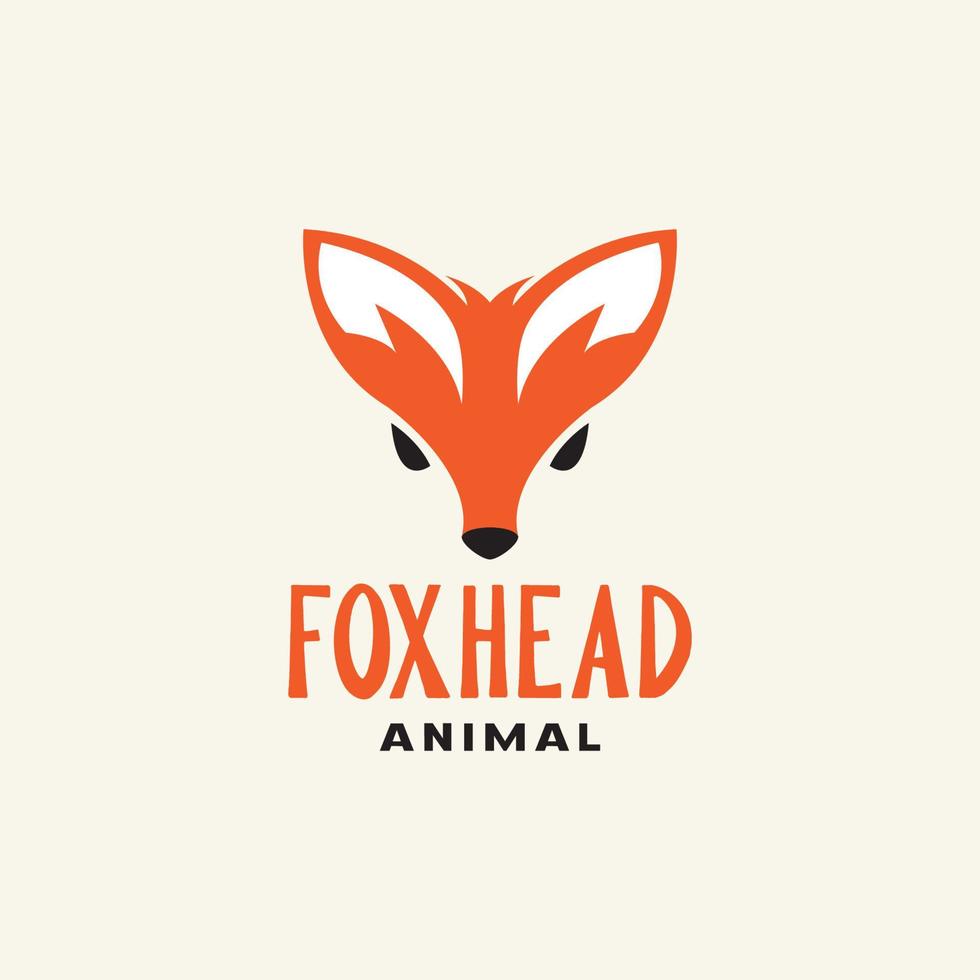 testa arancione volpe bestia minimal logo design grafico vettoriale simbolo icona illustrazione idea creativa