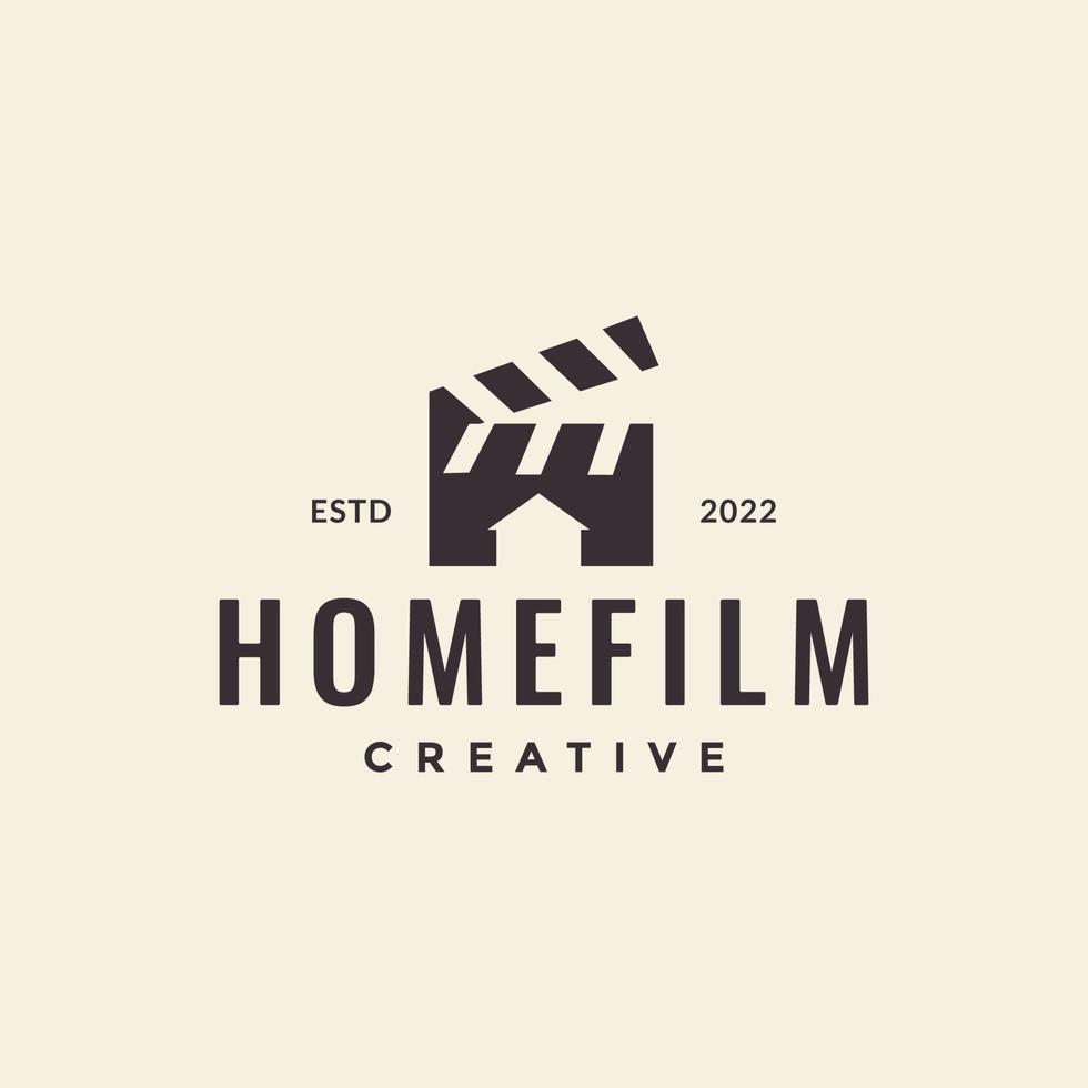 film hipster con logo a forma di casa disegno vettoriale simbolo grafico icona illustrazione idea creativa
