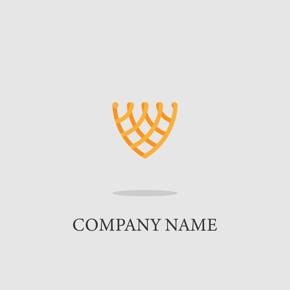 logo per compagnia assicurativa colore semplice linea arancione linea elegante alla moda vettore