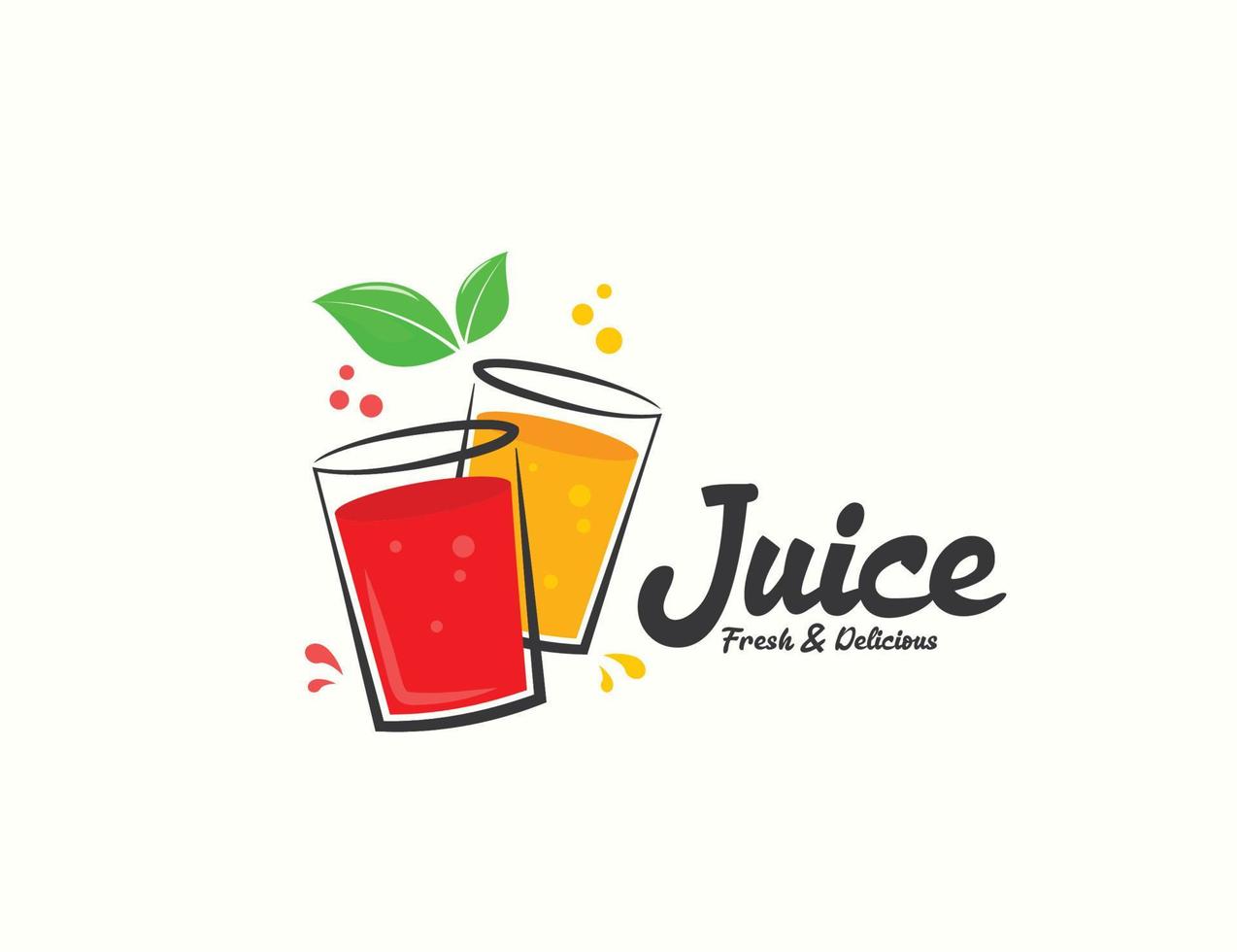 design del logo della bevanda del succo vettore