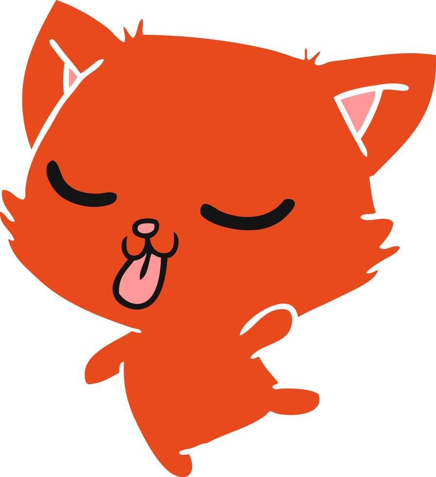 cartone animato di simpatico gatto kawaii vettore