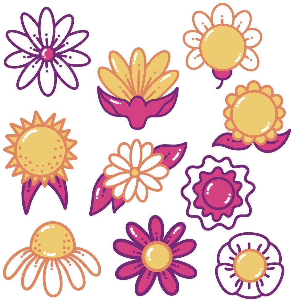 illustrazione di doodle di fiori di sole vettore