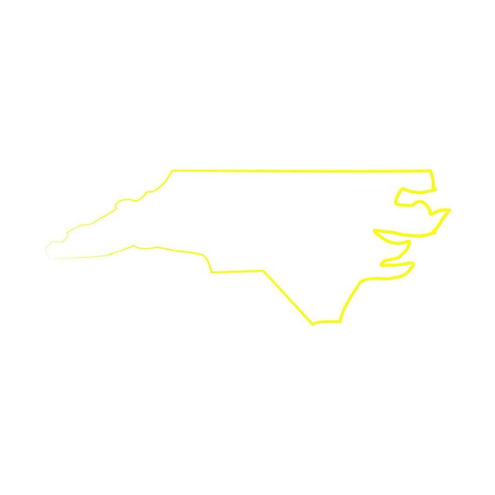 Mappa della Carolina del Nord illustrata vettore