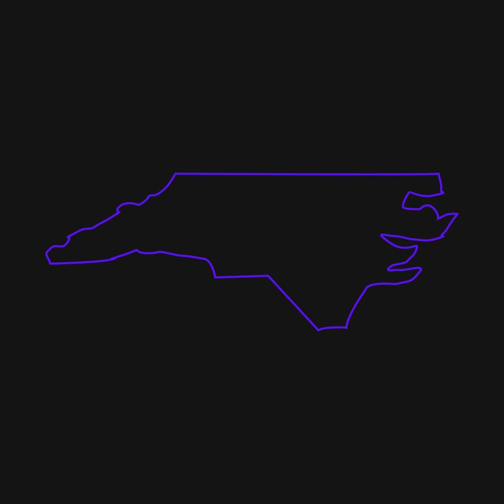 Mappa della Carolina del Nord illustrata vettore