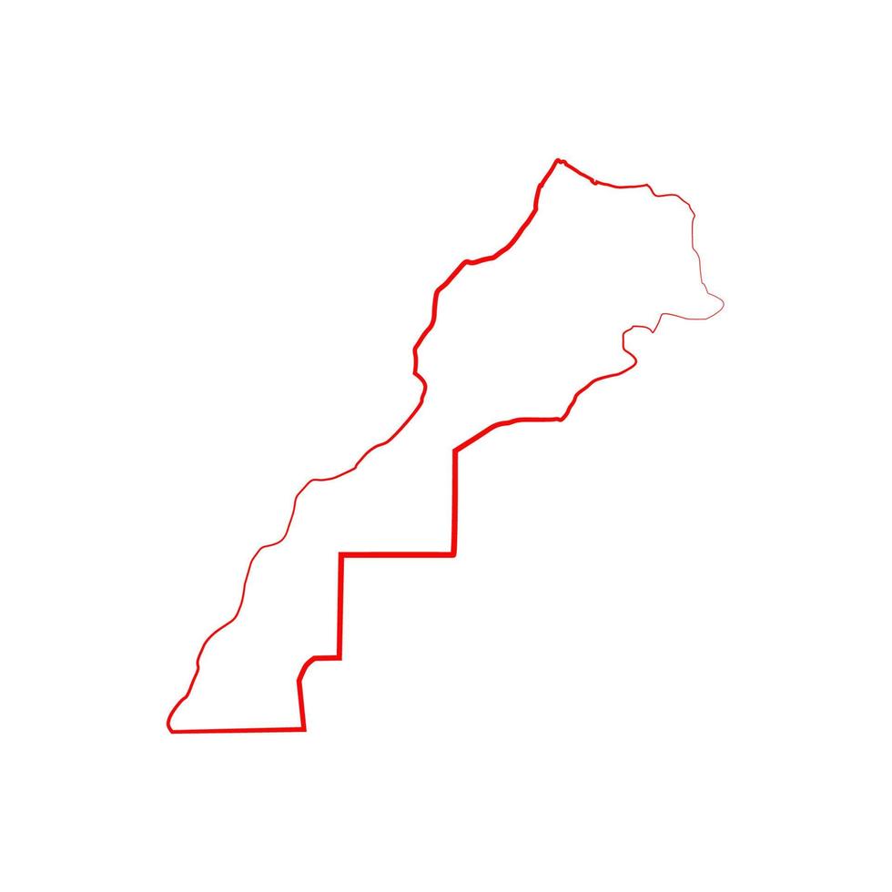 Mappa del Marocco su sfondo bianco vettore