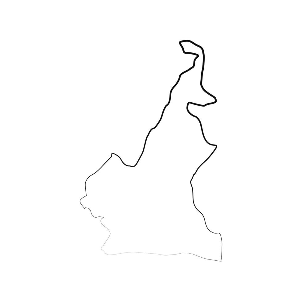 mappa del camerun su sfondo bianco vettore