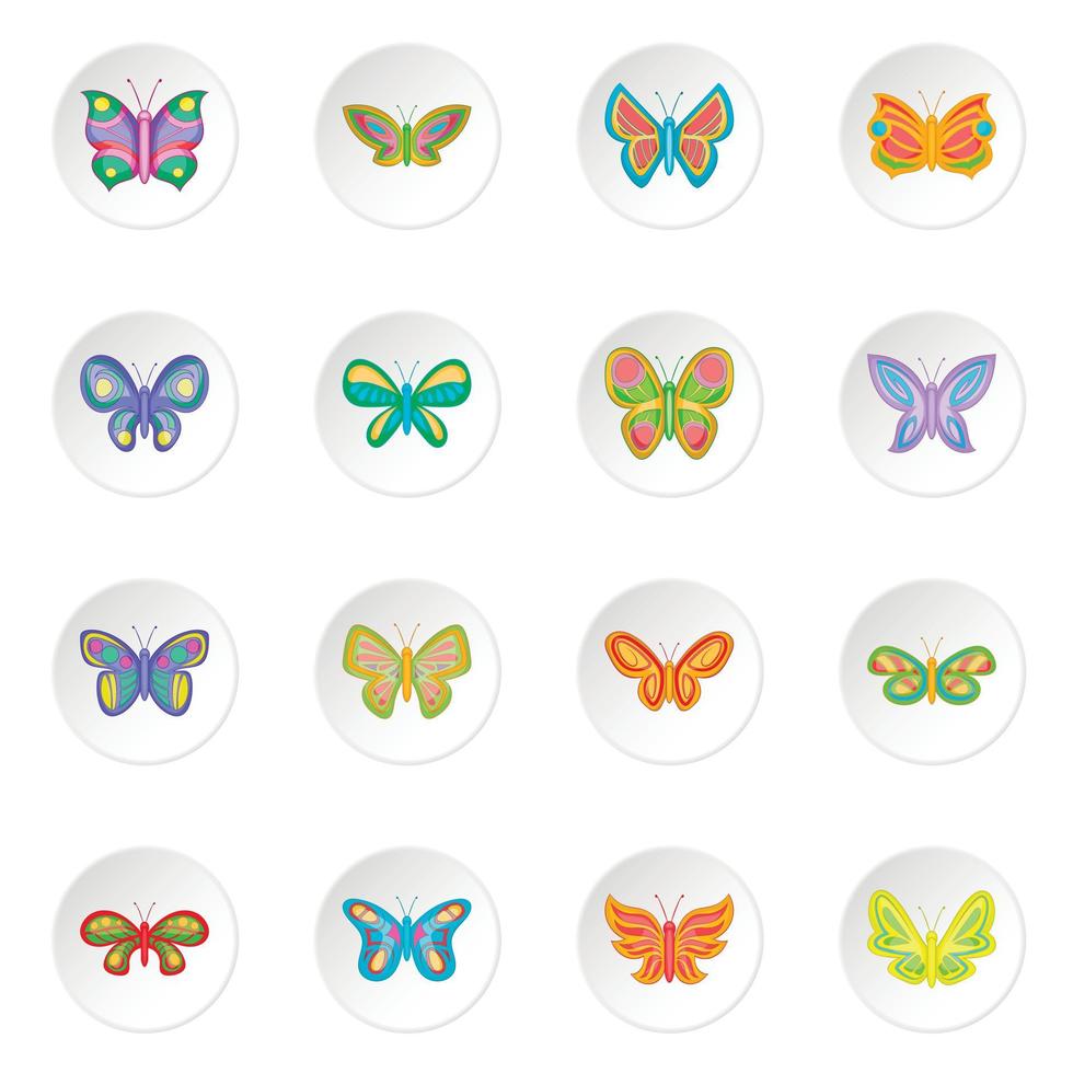 set di icone di fata farfalla vettore