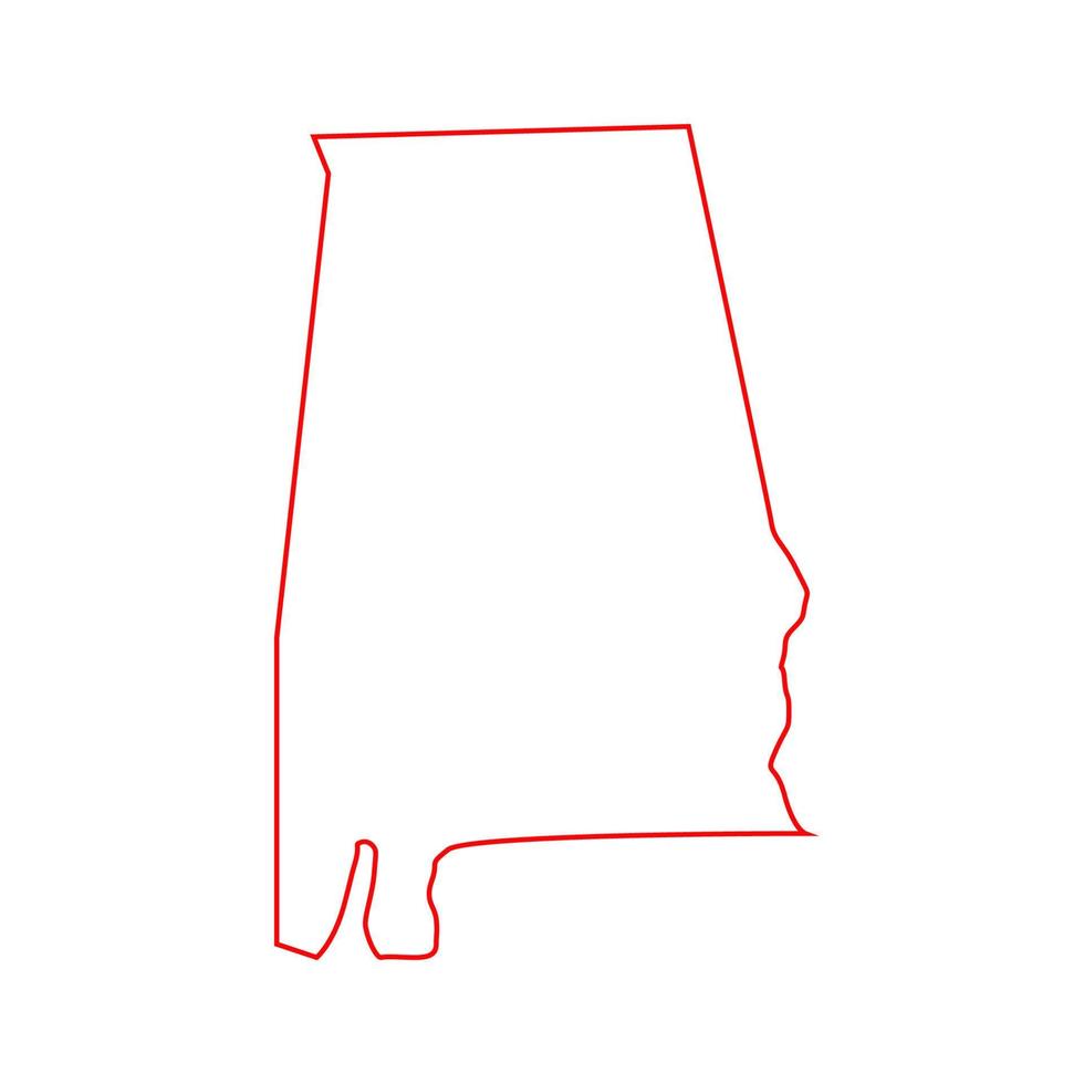 mappa dell'alabama su sfondo bianco vettore