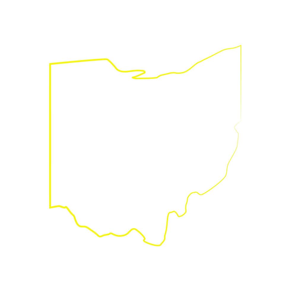 Mappa dell'Ohio illustrata vettore