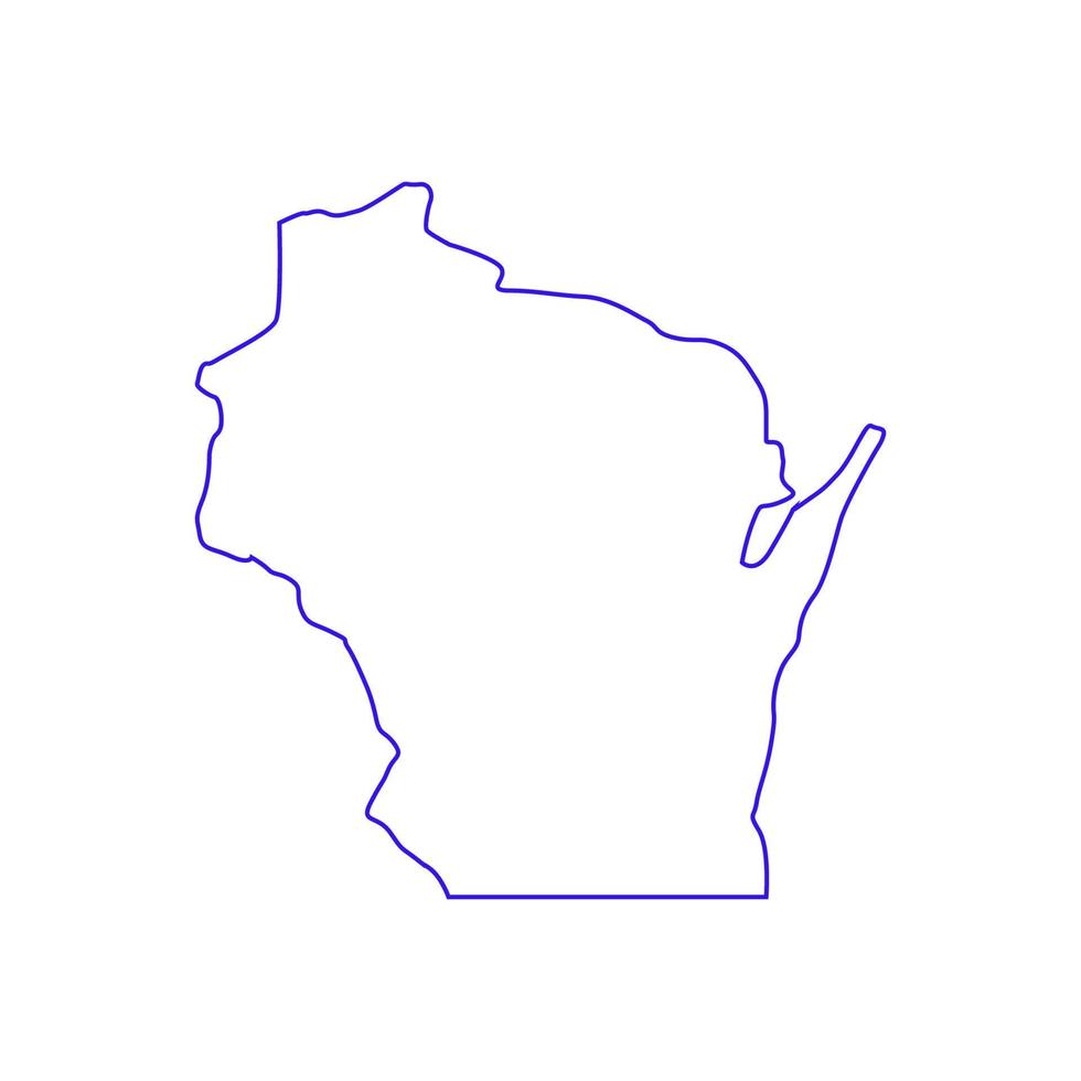Mappa del Wisconsin su sfondo bianco vettore