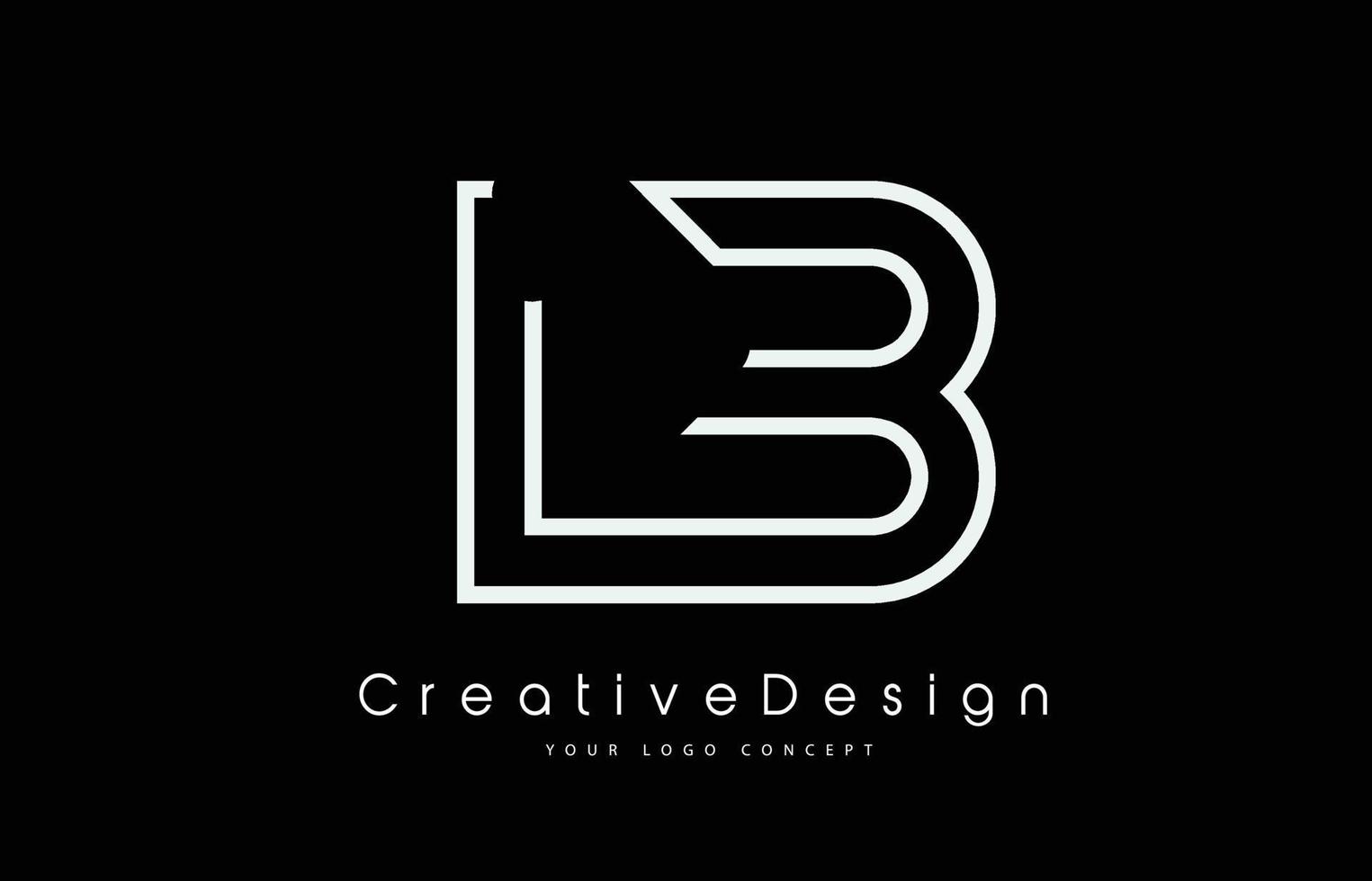 lb lb lettera logo design nei colori bianco. vettore