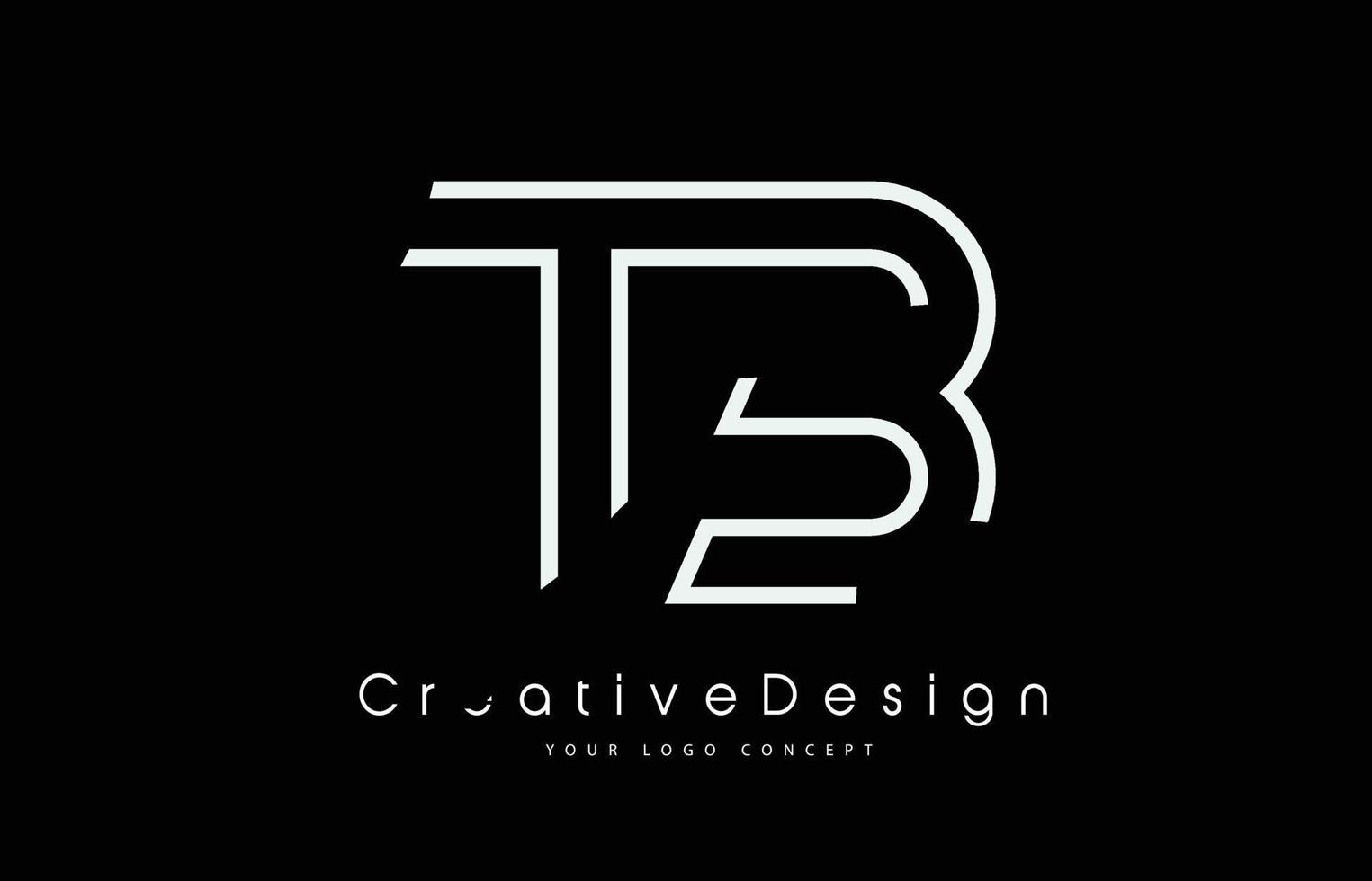 tb tb lettera logo design nei colori bianco. vettore