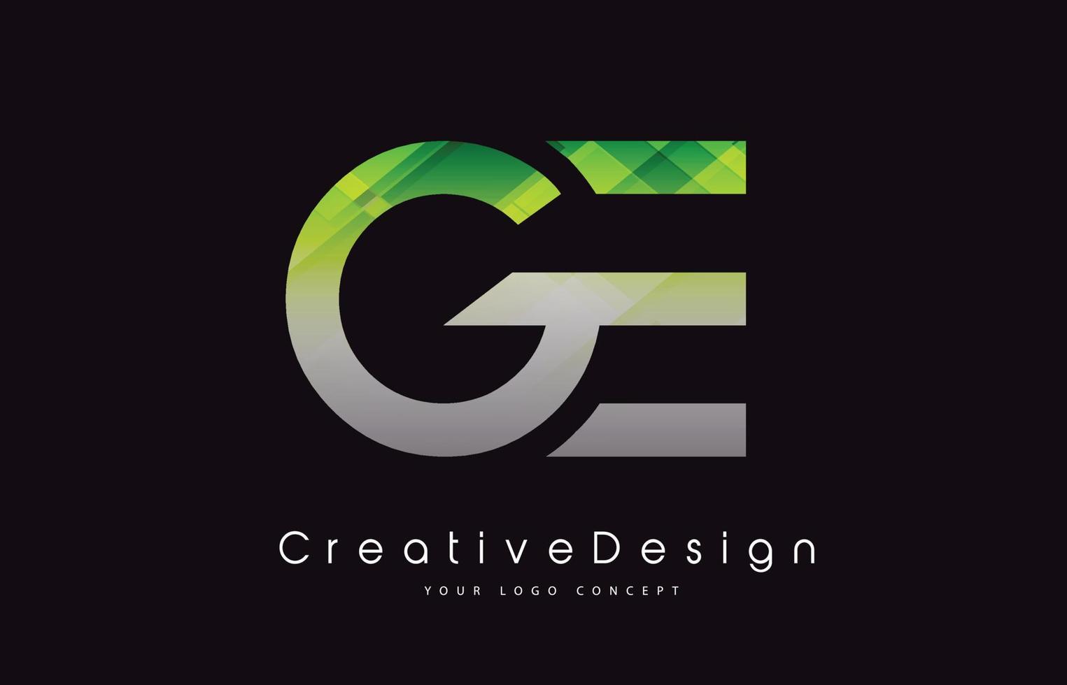 ge lettera logo design. struttura verde icona creativa lettere moderne logo vettoriale. vettore