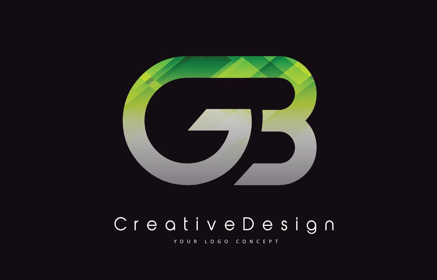 design del logo della lettera gb. struttura verde icona creativa lettere moderne logo vettoriale. vettore