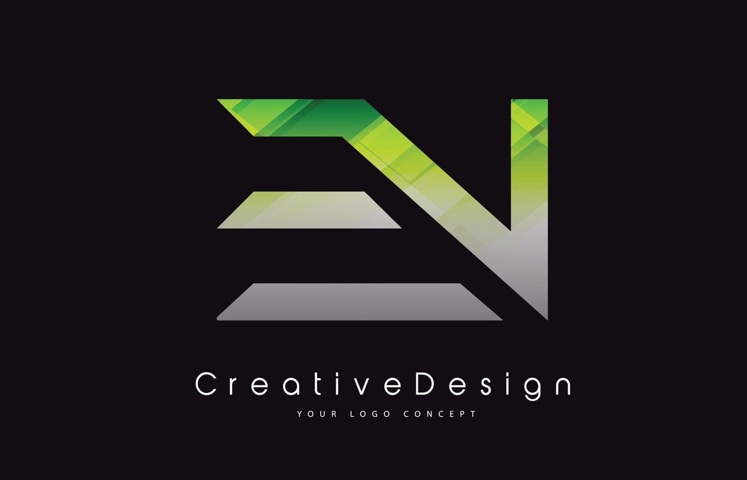 en lettera logo design. struttura verde icona creativa lettere moderne logo vettoriale. vettore