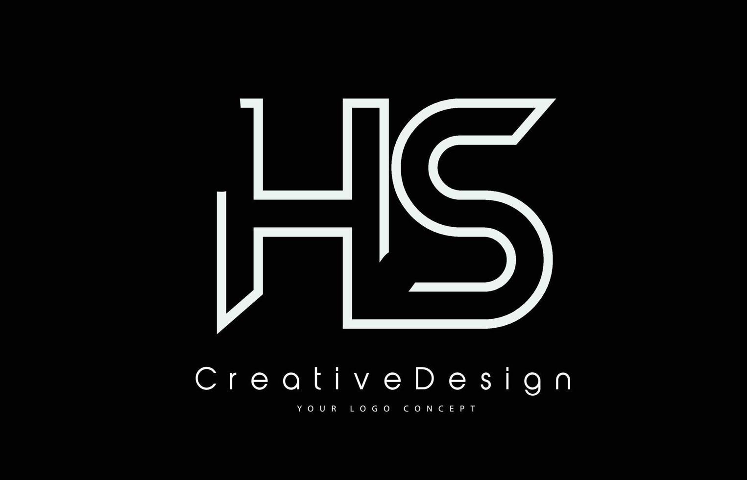 design del logo della lettera hs hs nei colori bianco. vettore