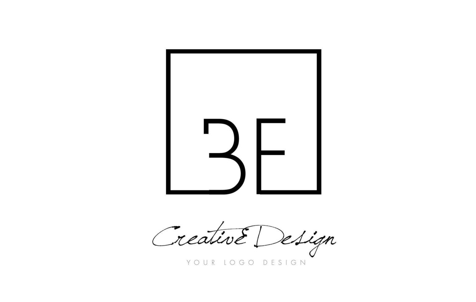 bf logo design lettera cornice quadrata con colori bianco e nero. vettore