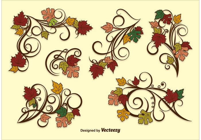 Autumn Leaf Vector Ornaments