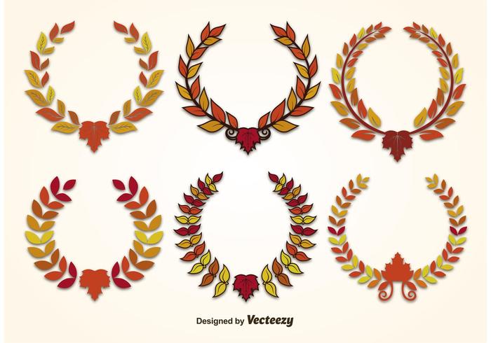 Vettori di Autumn Leaf Wreath