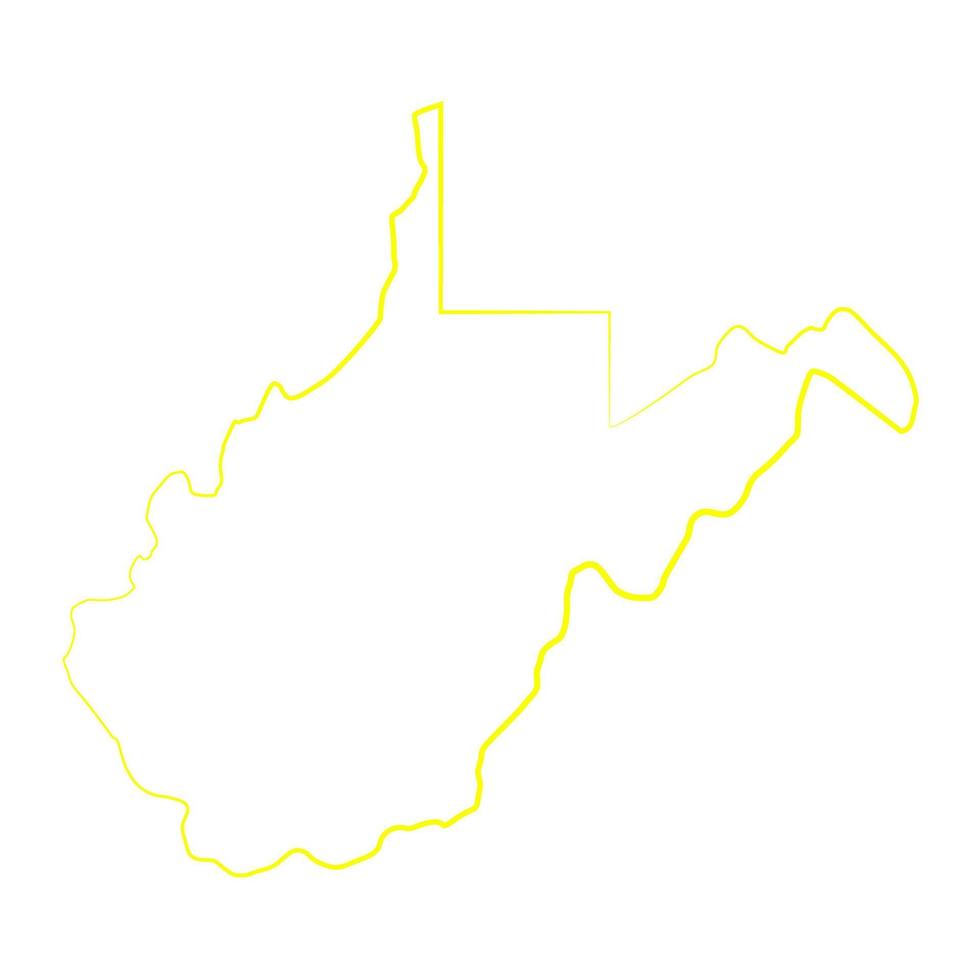 Mappa della Virginia Occidentale illustrata vettore