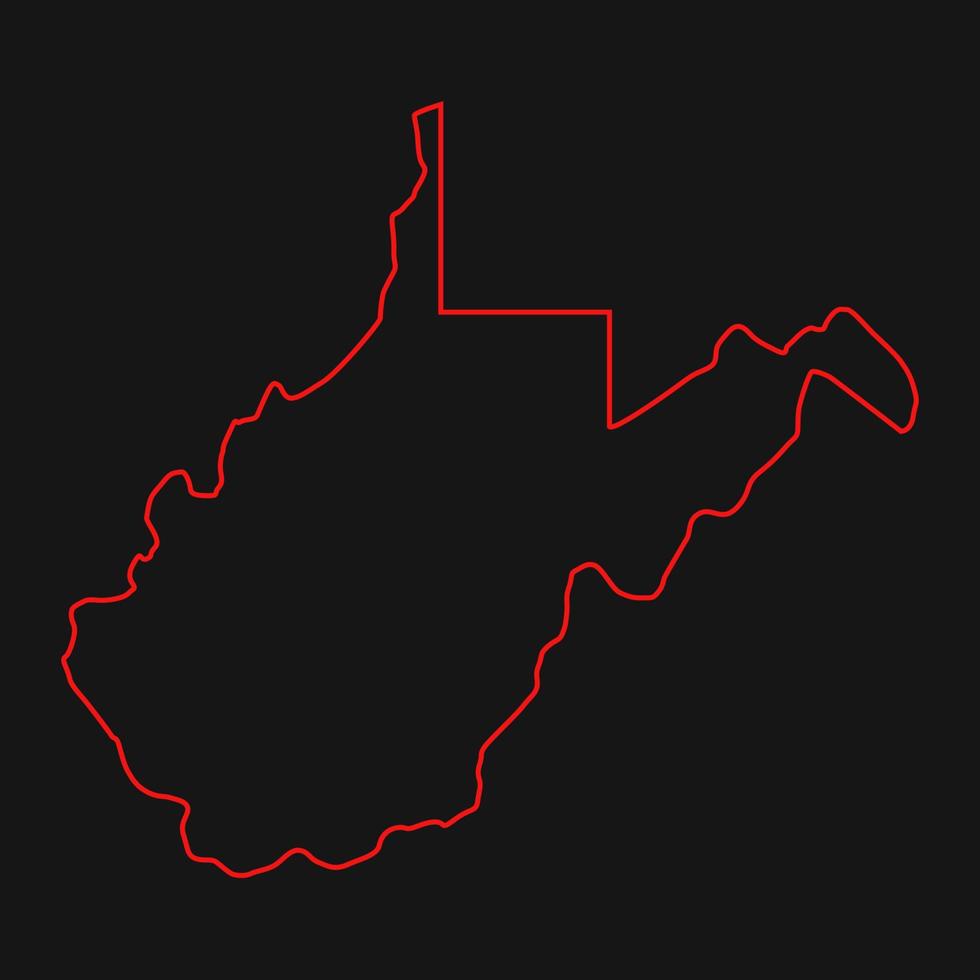 Mappa della Virginia Occidentale illustrata vettore