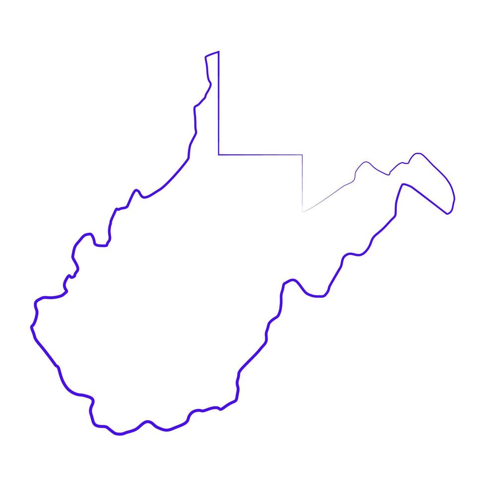 Mappa della Virginia Occidentale illustrata vettore