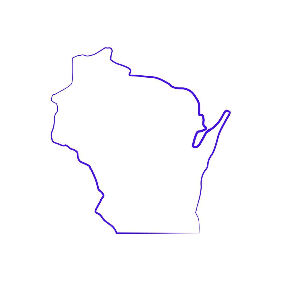 Mappa del Wisconsin su sfondo bianco vettore