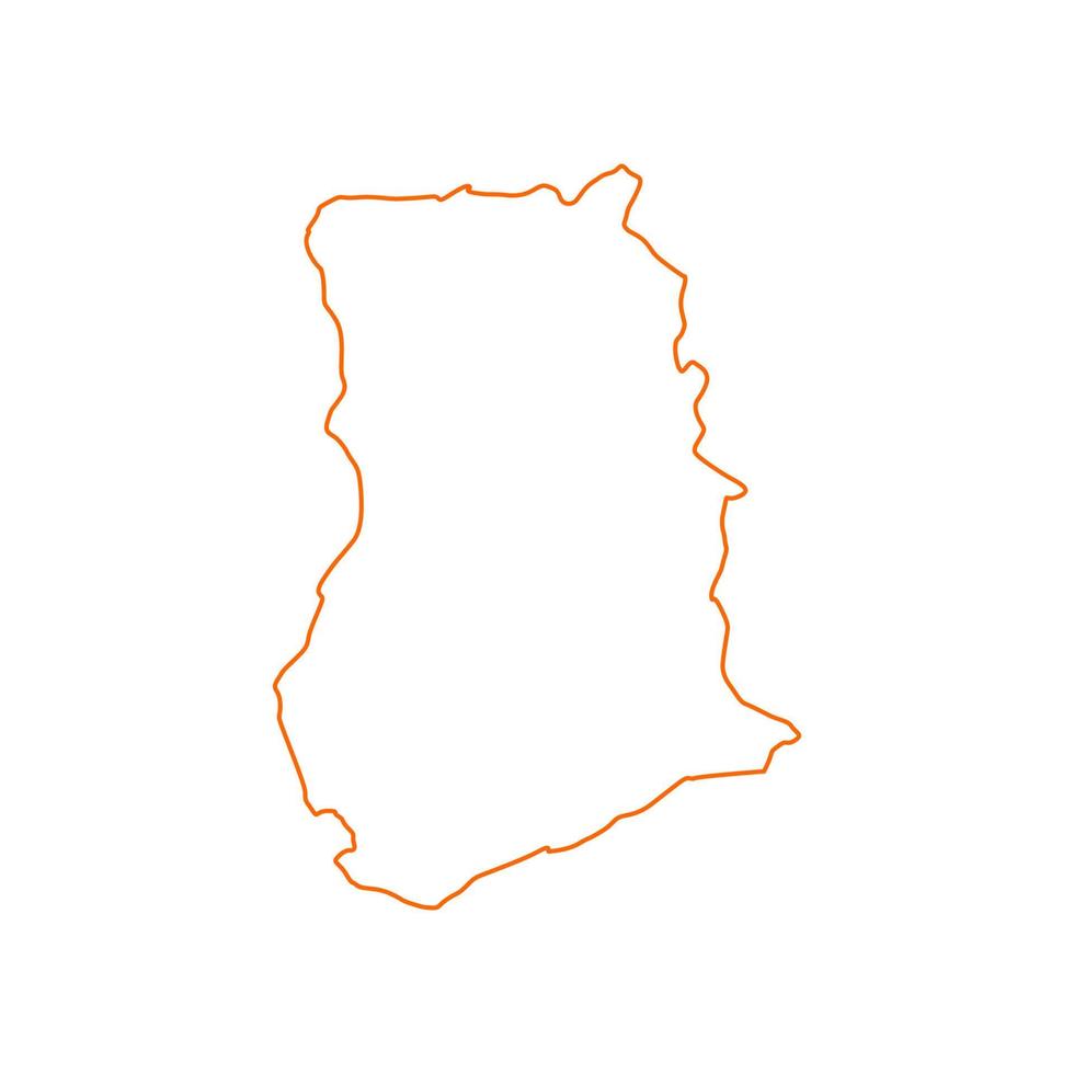 mappa del ghana su sfondo bianco vettore