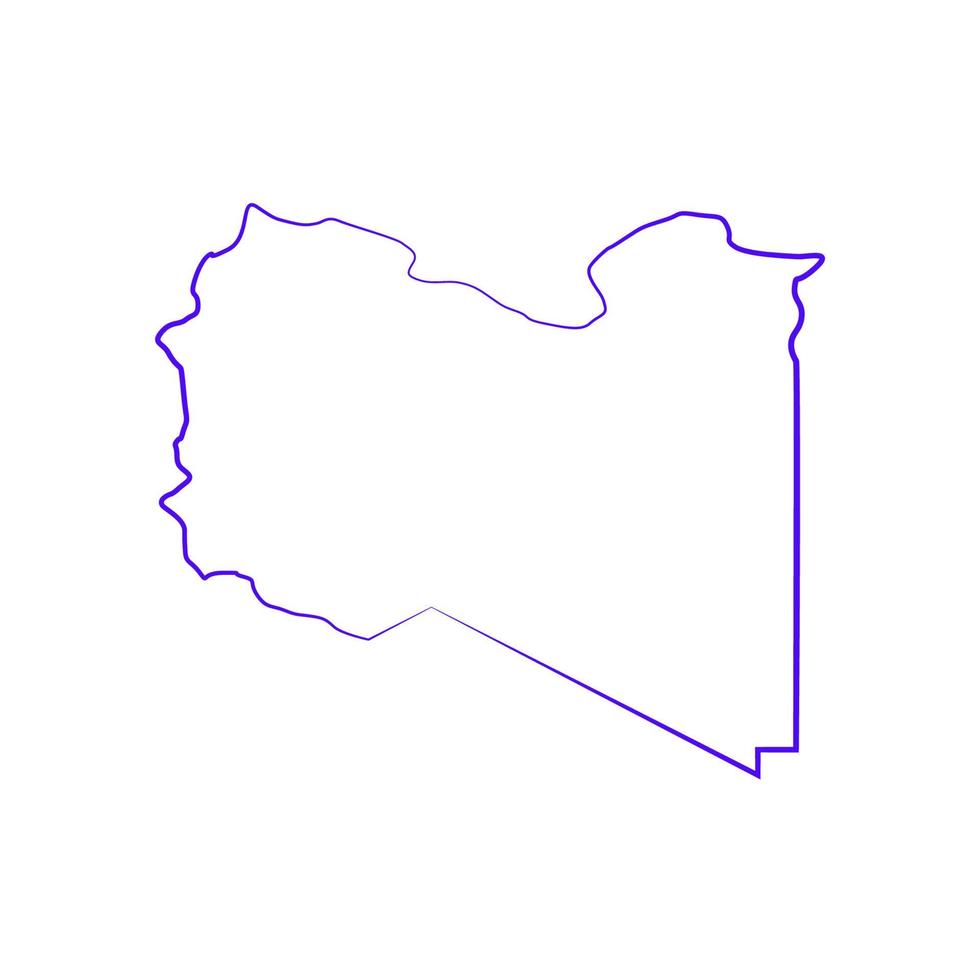 mappa della Libia su sfondo bianco vettore