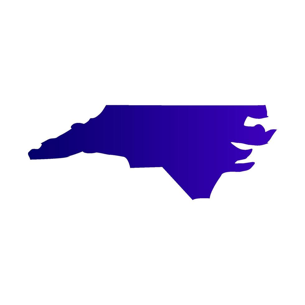 Mappa della Carolina del Nord illustrata vettore