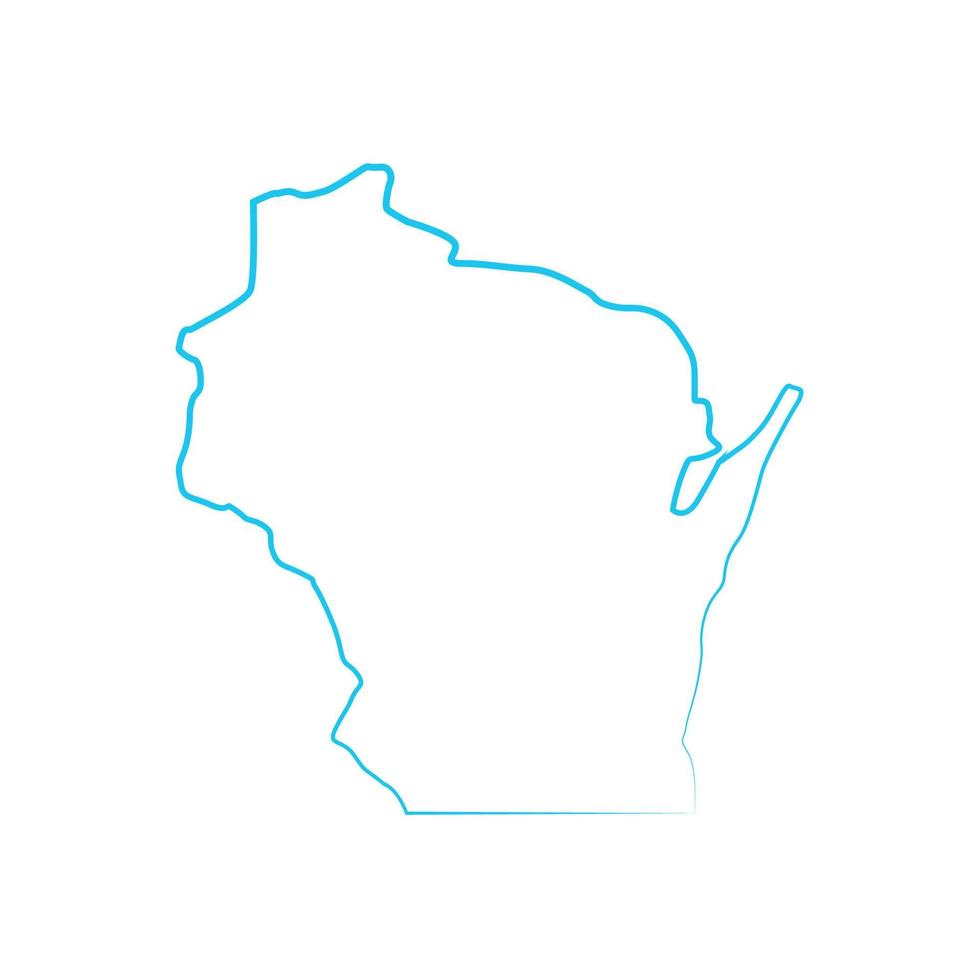 Mappa del Wisconsin su sfondo bianco vettore