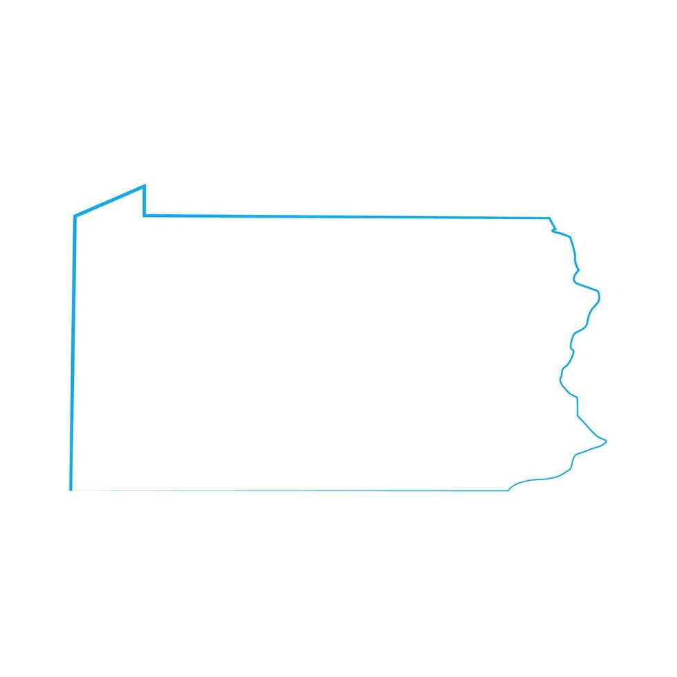 Mappa della Pennsylvania su sfondo bianco vettore