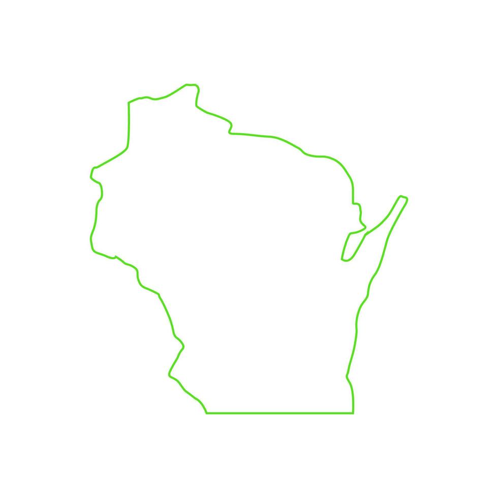 Mappa del Wisconsin su sfondo bianco vettore