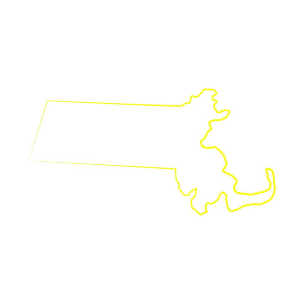 mappa del Massachusetts su sfondo bianco vettore