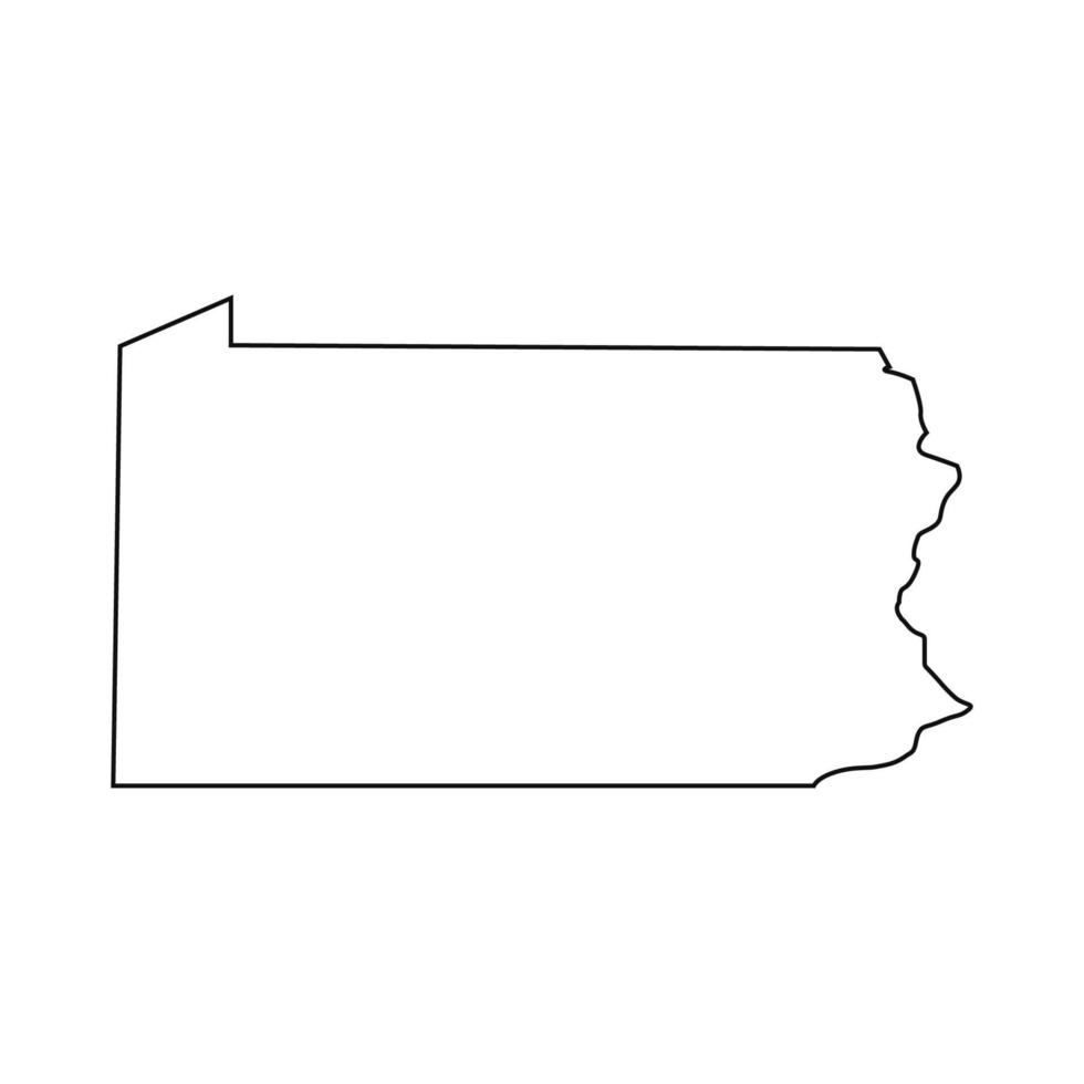 Mappa della Pennsylvania su sfondo bianco vettore