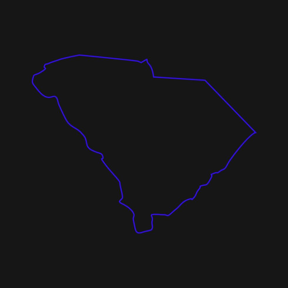 mappa illustrata della carolina del sud vettore