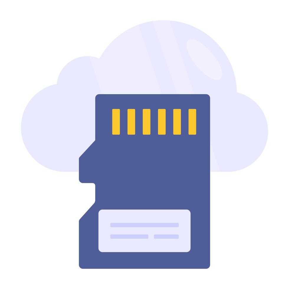 icona del design moderno della scheda SD cloud vettore