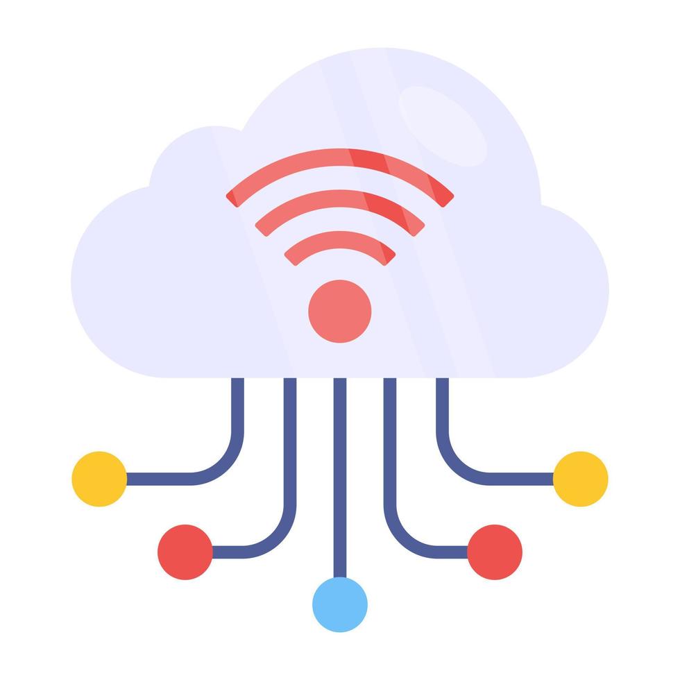 icona di download premium del cloud wifi vettore