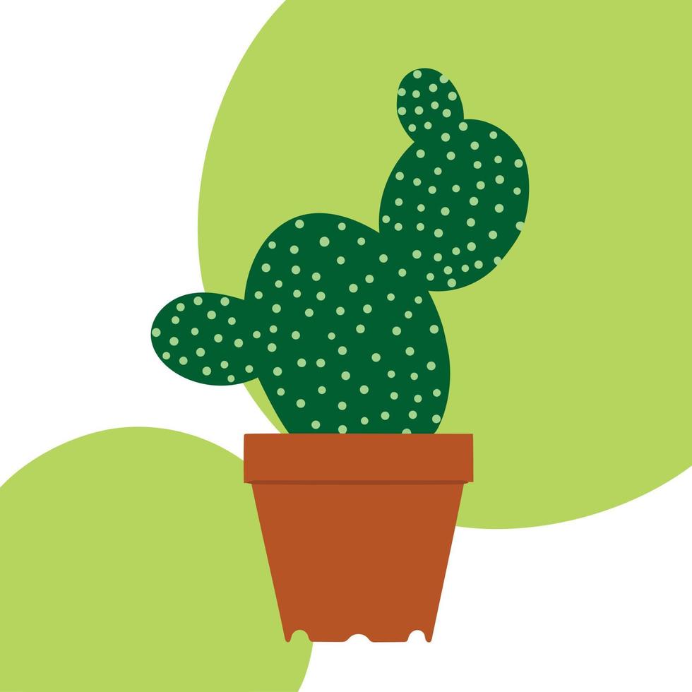 concetto di cactus in vaso di fiori. elemento di design per la stampa su tessuto cartoline striscioni vestiti cancelleria. immagine di cactus isolata su sfondo colorato. illustrazione vettoriale