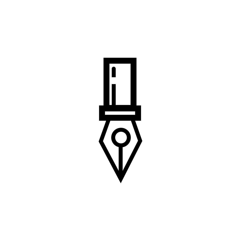 simbolo dell'icona del pennino della penna stilografica vettore