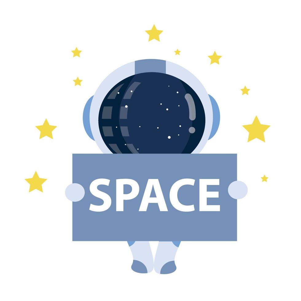 astronauta con lo spazio. illustrazione dell'icona dell'astronauta nello spazio esterno vettore