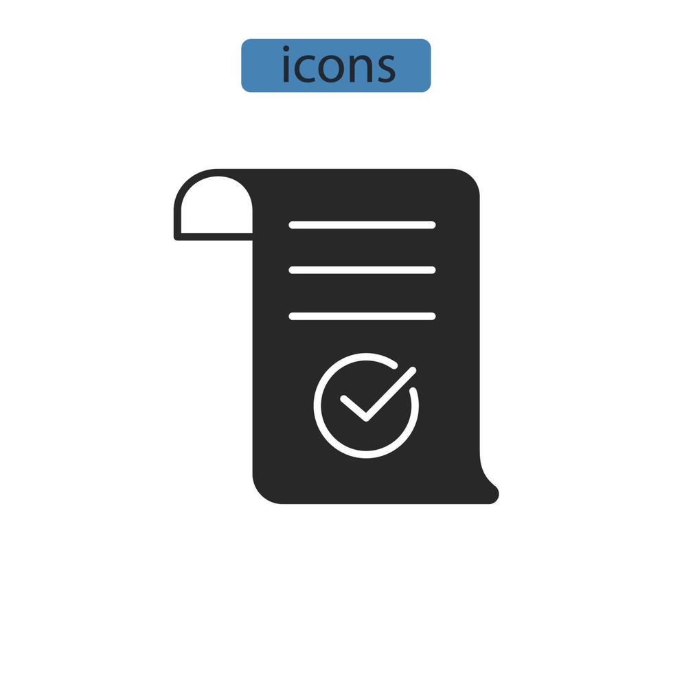 approvare icone simbolo elementi vettoriali per il web infografica